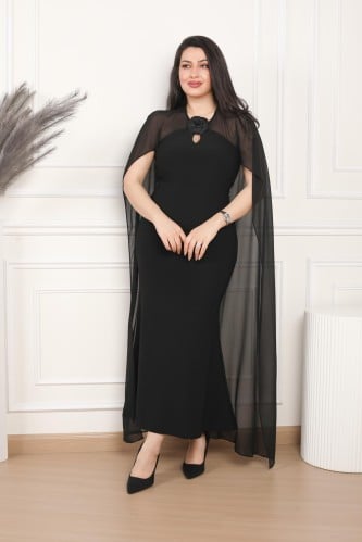 فستان اسود قطعه مميزة بتصميم انيق كلاسيكي سمبل على...