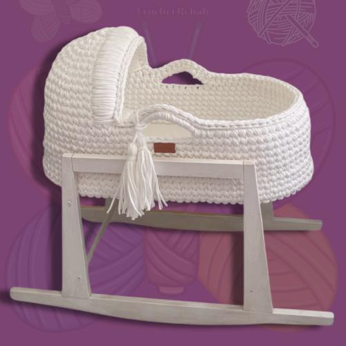 سرير اطفال حديثي الولادة يدوي بقبة بدون ستاند