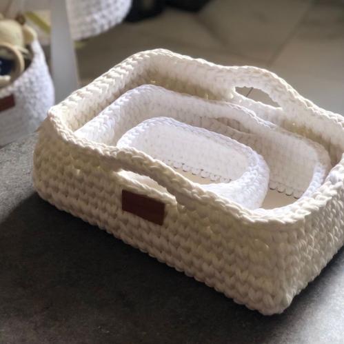 طقم ٣سلات كروشيه بخيط الكليم