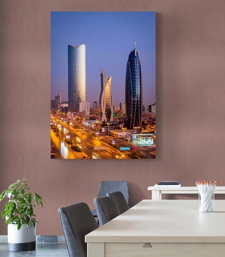 لوحة شروق الشمس على أبراج الرياض - لوحات مودرن فخم...