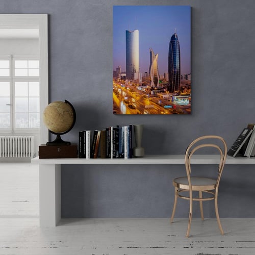 لوحة شروق الشمس على أبراج الرياض - لوحات مودرن فخم...