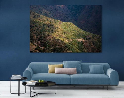 ️ لوحة ضوء جميل يعكس على قمة الجبل – لوحات طبيعة ع...