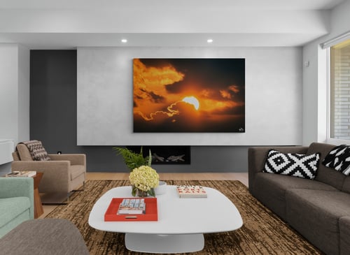 لوحة تجريد أمل الحياة - لوحة غروب فنية