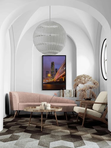 لوحة ابراج المدينة المالية في الرياض - تصميم عصري...