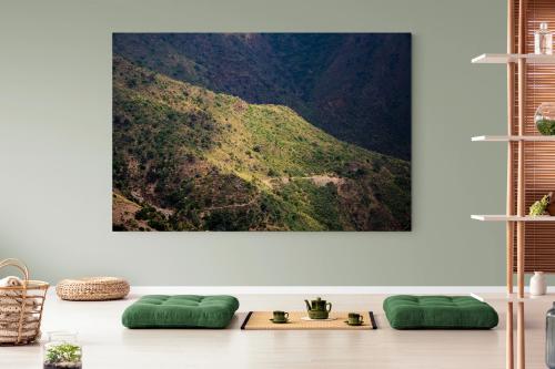 ️ لوحة ضوء جميل يعكس على قمة الجبل – لوحات طبيعة ع...