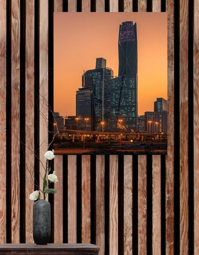 لوحة ابراج المركز المالي بالرياض - لوحات معالم شهي...