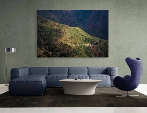 ️ لوحة ضوء جميل يعكس على قمة الجبل – لوحات طبيعة ع...