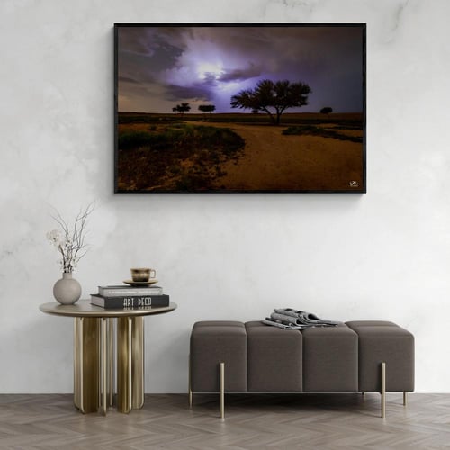 لوحة البرق مع شجرة الطلح – لوحات طبيعة خيالية | لو...