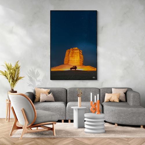 لوحة جبل اصبع جودة فنية مع إطار أنيق