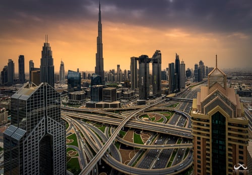 لوحة إطلالة شارع الشيخ زايد من دبي