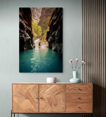 لوحة وادي لجب – جازان | مرآة الفيروز بين جدران الز...