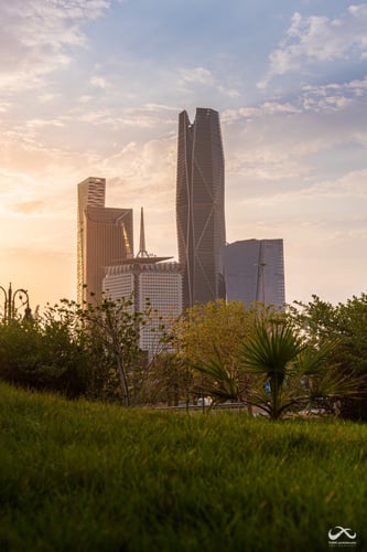 لوحة أبراج كافد المالية مع الطبيعة الرياض - لوحة م...