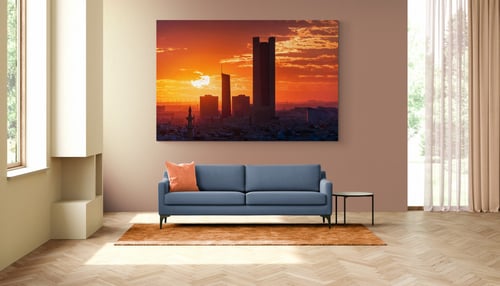 لوحة الغروب الناري لمدينة الرياض – سكايلاين ينبض د...