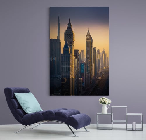 لوحة حكاية الغروب مع أبراج دبي – لوحات دبي الحضاري...