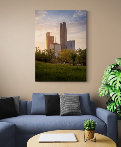 لوحة أبراج كافد المالية مع الطبيعة الرياض - لوحة م...