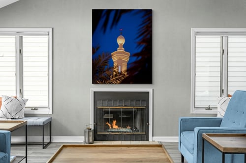 لوحة المنارة وسعف النخيل - لوحة فنية اسلامية ثقافي...