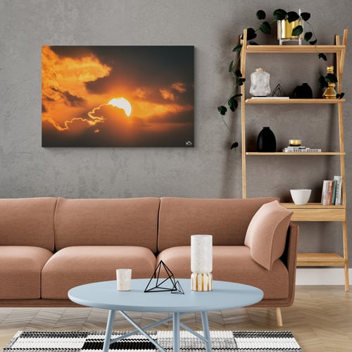 لوحة تجريد أمل الحياة - لوحة غروب فنية