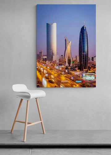 لوحة شروق الشمس على أبراج الرياض - لوحات مودرن فخم...