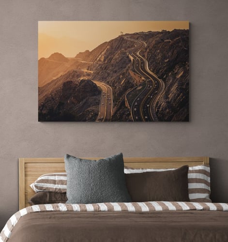 لوحة جمال طريق الهدا – الطائف | انسياب الضوء على م...