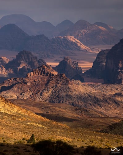 لوحة جبال نيوم مع شروق الصباح - لوحات طبيعة