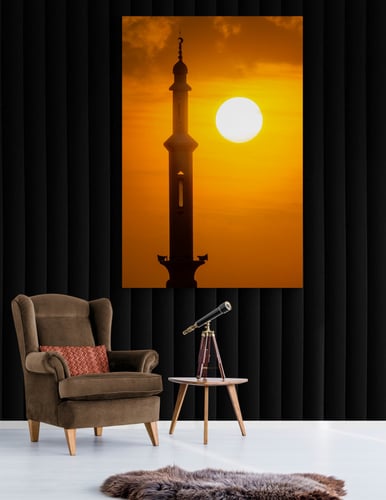 منارة الغروب الساحرة | لوحات إسلامية جدارية فاخرة