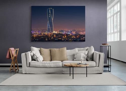 لوحة برج مجدول – وهج الرياض الليلي | معلم معماري س...