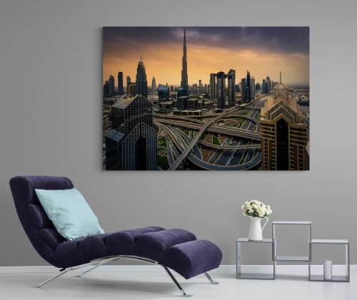 لوحة إطلالة شارع الشيخ زايد من دبي