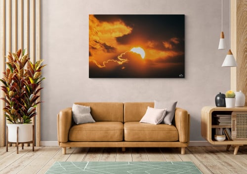 لوحة تجريد أمل الحياة - لوحة غروب فنية