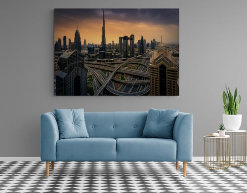 لوحة إطلالة شارع الشيخ زايد من دبي