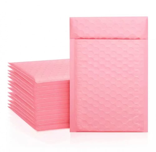 اكياس تغليف بفقاعات حماية باللون الوردي