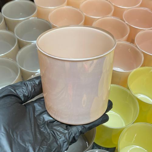 علبة زجاج للشمع مع غطاء