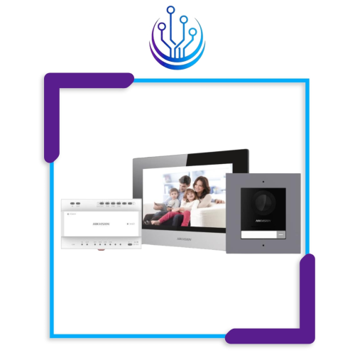 انتركوم مع كاميرا ملونة من هيكفيجن (كيبل ثنائي الس...