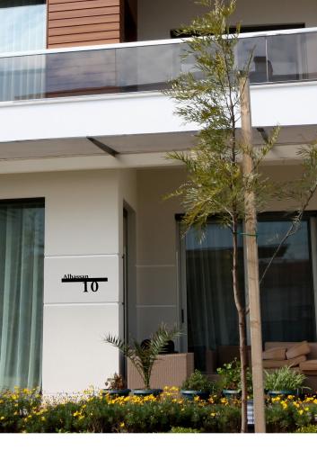 ارقام منازل حديد ليزر مطلي مع اسم