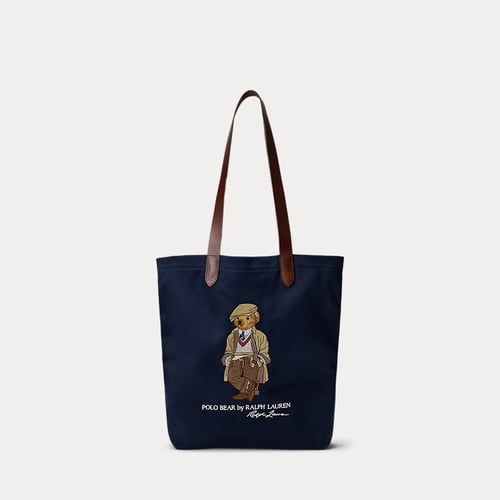 حقيبة تسوق من التويل مزينة بدب بولو Polo Ralph Lauren