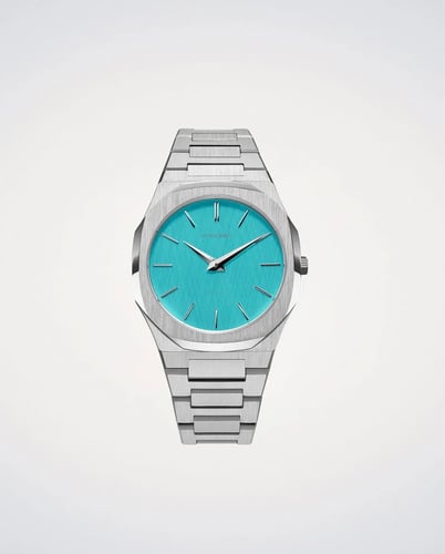 D1 MILANO Light Blue Ultra Thin Bracelet 38mm Stainless Steel Quartz Watch
