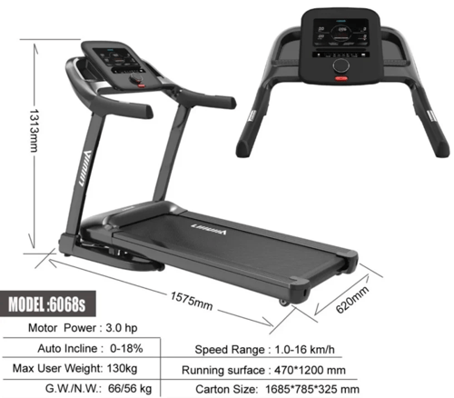 سير كهربائي الموتور 3 حصان Treadmill 6068S