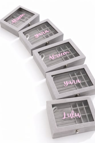 صندوق مجوهرات مع الاسم