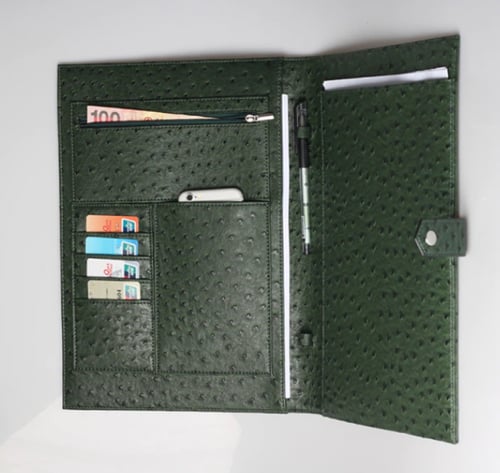 فولدر الاخضر بجلد النعام