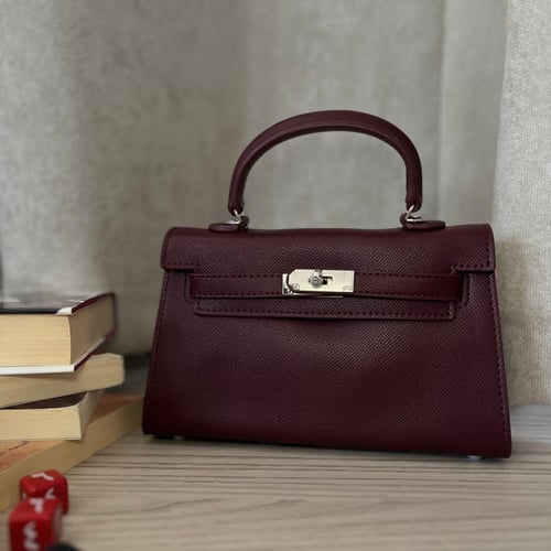 khaki Bag Burgundy ميني كيلي ( عنابي)بالحجم الوسط