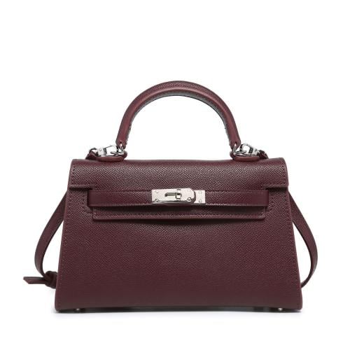 khaki Bag Burgundy ميني كيلي ( عنابي)بالحجم الوسط