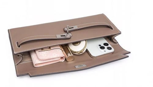 Kelly Cut clutch Brown gold || كايلي كت كلوتش جملي...