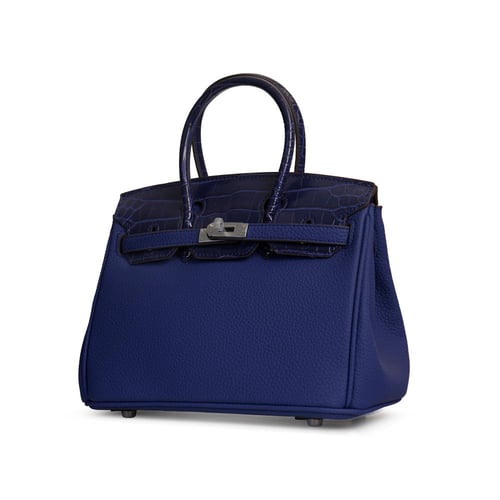 Birken Bag blue بيركن ( نيلي )بجلد التمساح بالحجم...