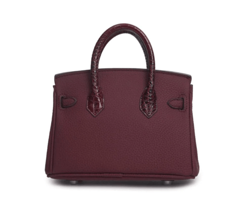 ‏Birken Bag Burgundy ميني بيركن ( عنابي) بجلد التم...