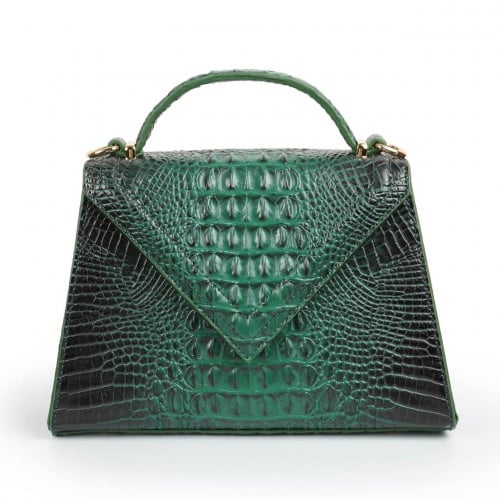 bag crocodile green | شنطة بجلد التمساح باللون الأ...