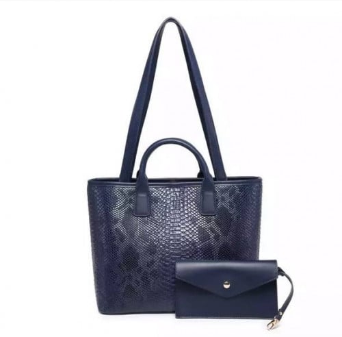 شنطة كتف Tote Bag (Shopping Bag) بجلد الافعى الكحل...