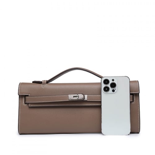 Kelly Cut clutch Brown gold || كايلي كت كلوتش جملي...