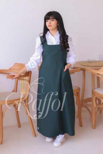 مريول متوسط زيتي بصدر مربع