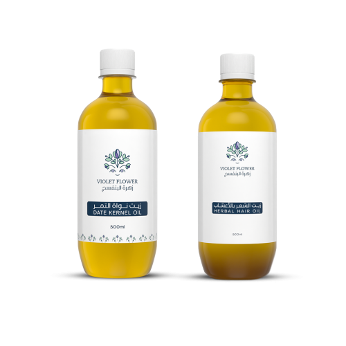 زيت نواة التمر مع زيت الشعر بالاعشاب