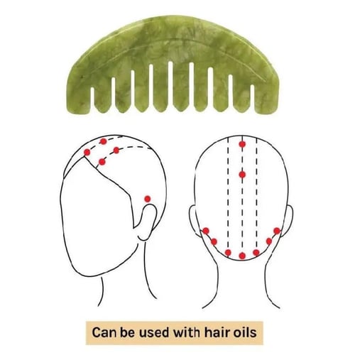 مشط الشعر بالحجر الطبيعي | Jade Comb