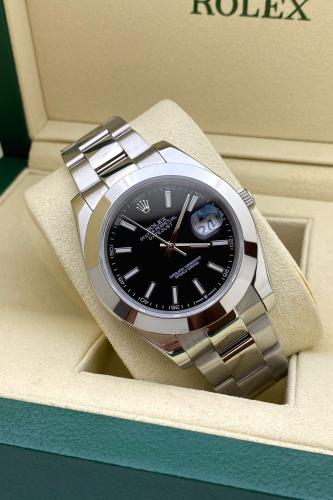 ساعه رولكس Rolex ديت جست اسود ناعم رجالي هاي كوالي...